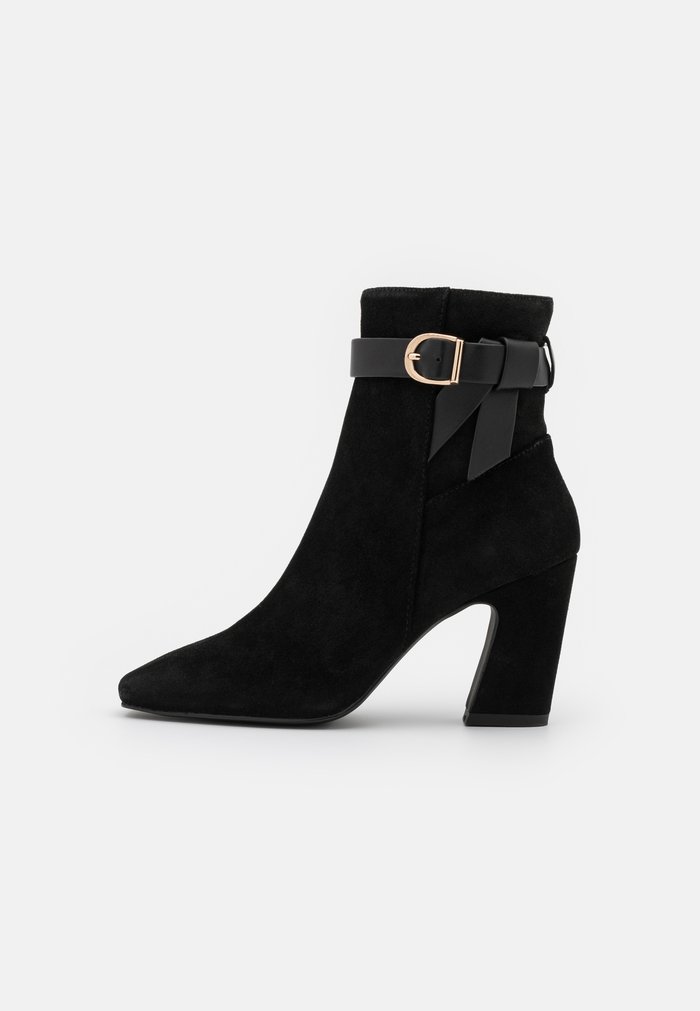 Bottines Anna Field LEATHER Block heel Zip UP Noir Femme | NGV-2002662